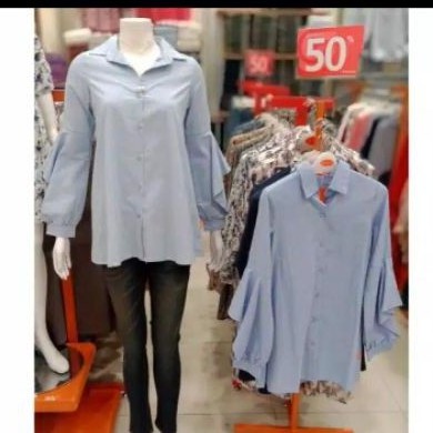 Preloved Kemeja Dual Jeans Wanita