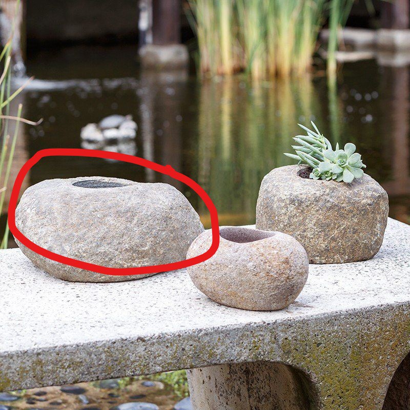 ((BESAR)) POT BUNGA KAKTUS SUKULEN BATU KALI ALAMI POT BATU SUNGAI MINI POT MARMER