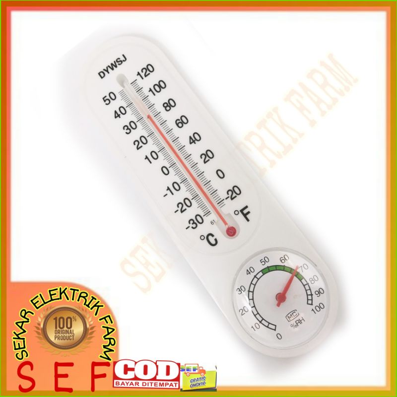 Hygrometer Analog &amp; Thermometer Ruangan Tanpa Kabel Sensor Pengukur suhu dan lembab