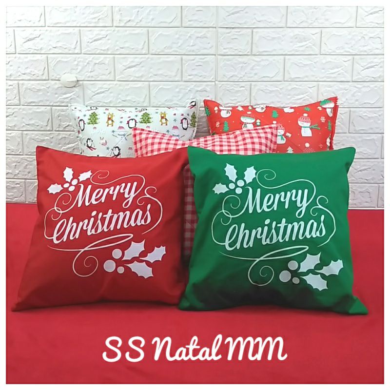 TULIPIA Set Sarung Bantal Kursi Sofa Motif NATAL CHRISTMAS