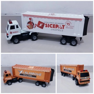 Image of thu nhỏ Mainan Truk Kontainer Sicepat Lalamove - Mobil Box Ekspedisi Anak #0