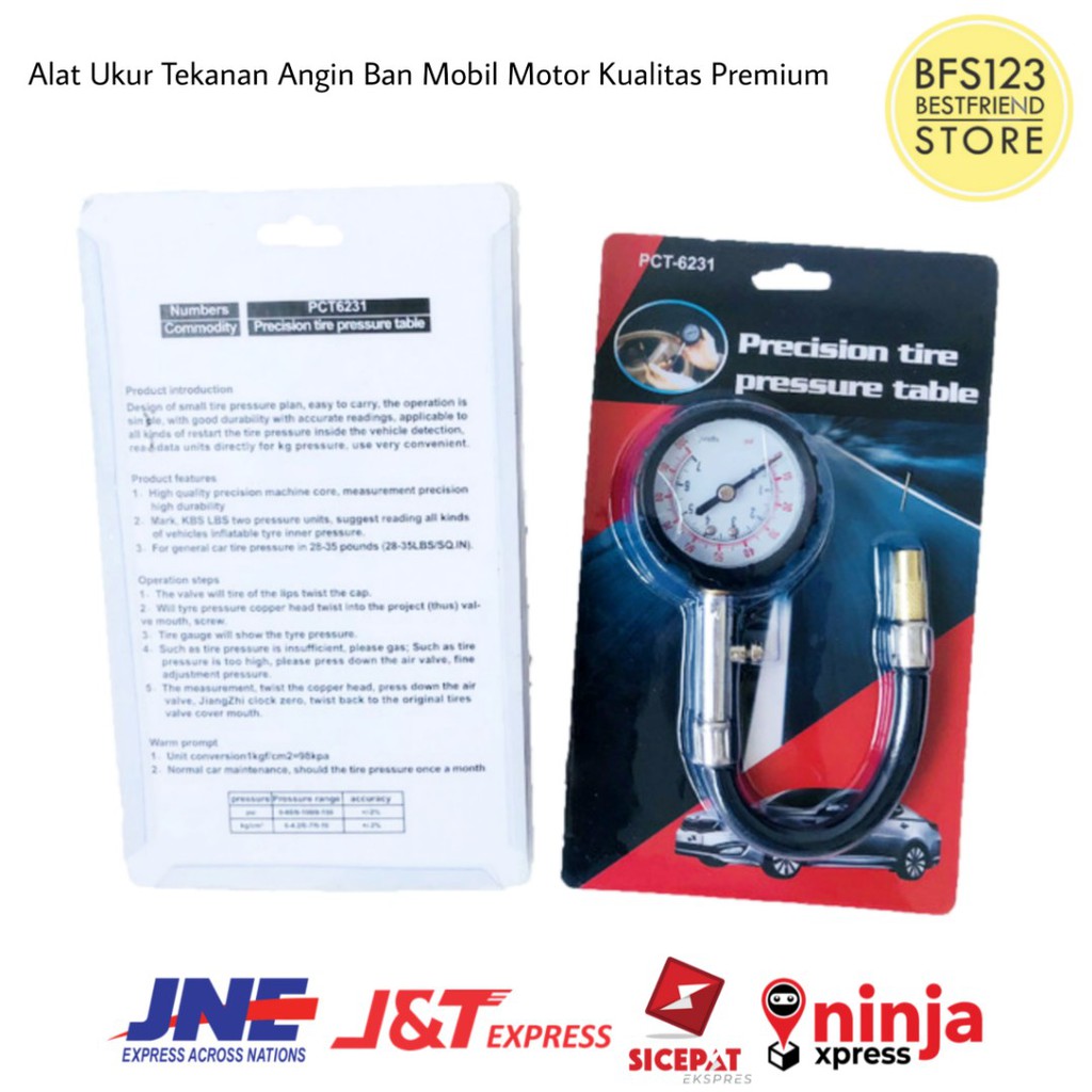 New Alat Ukur Tekanan Angin Ban Mobil Motor Kualitas Premium Original