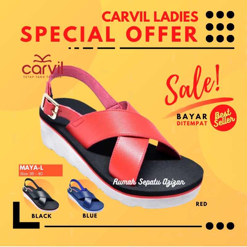 COD 8.8 TERMURAH | Carvil Azalea-L | Sandal Gunung Spons Wanita Remaja Carvil | ORIGINAL CARVIL