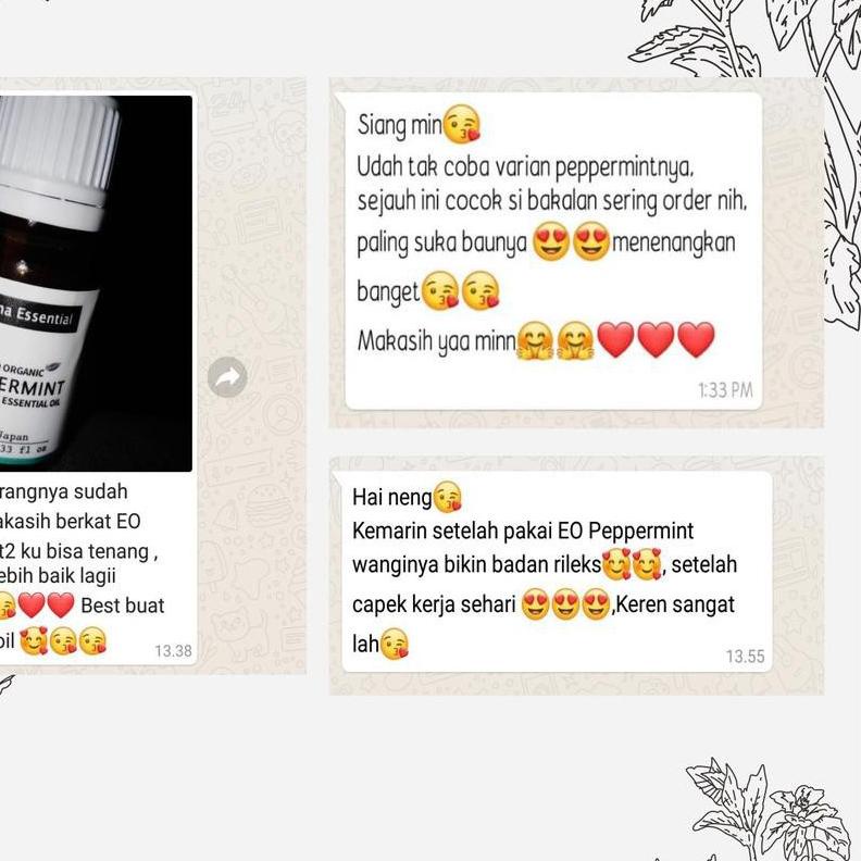 Natuna Peppermint Essential Oil Minyak Essensial Atsiri Aroma Terapi EO Diffuser Difuser Humidifier