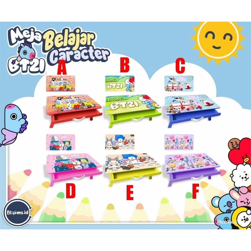 Meja Belajar Lipat Karakter BT21