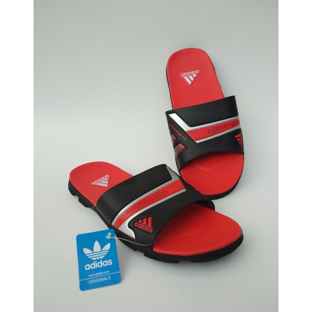 SANDAL PRIA DISTRO TERBARU NITRO HITAM MERAH.SANDAL SLIDE.SANDAL SELOP PRIA DEWASA