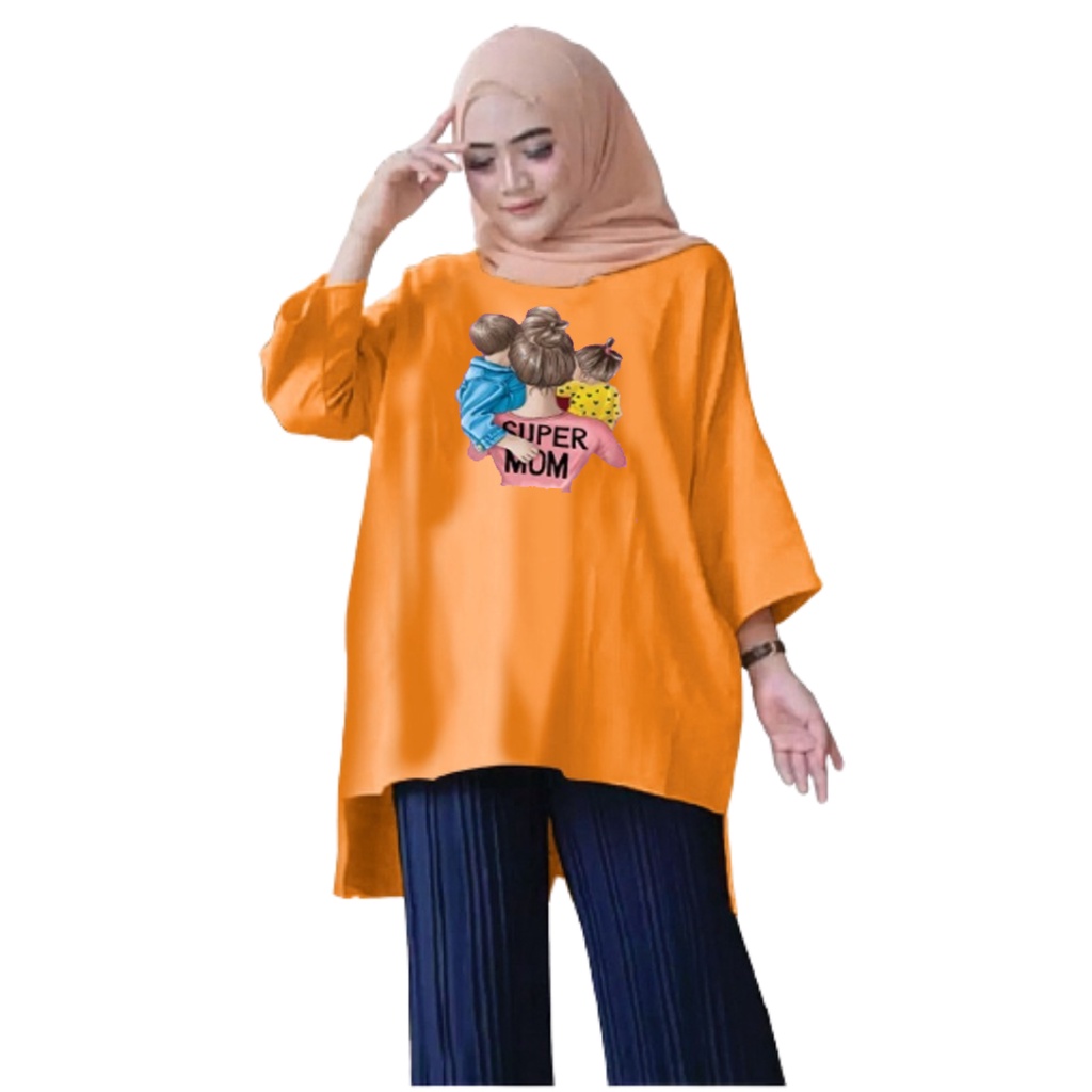 Tunik Jumbo SUPER MOM/ Atasan Wanita XXL