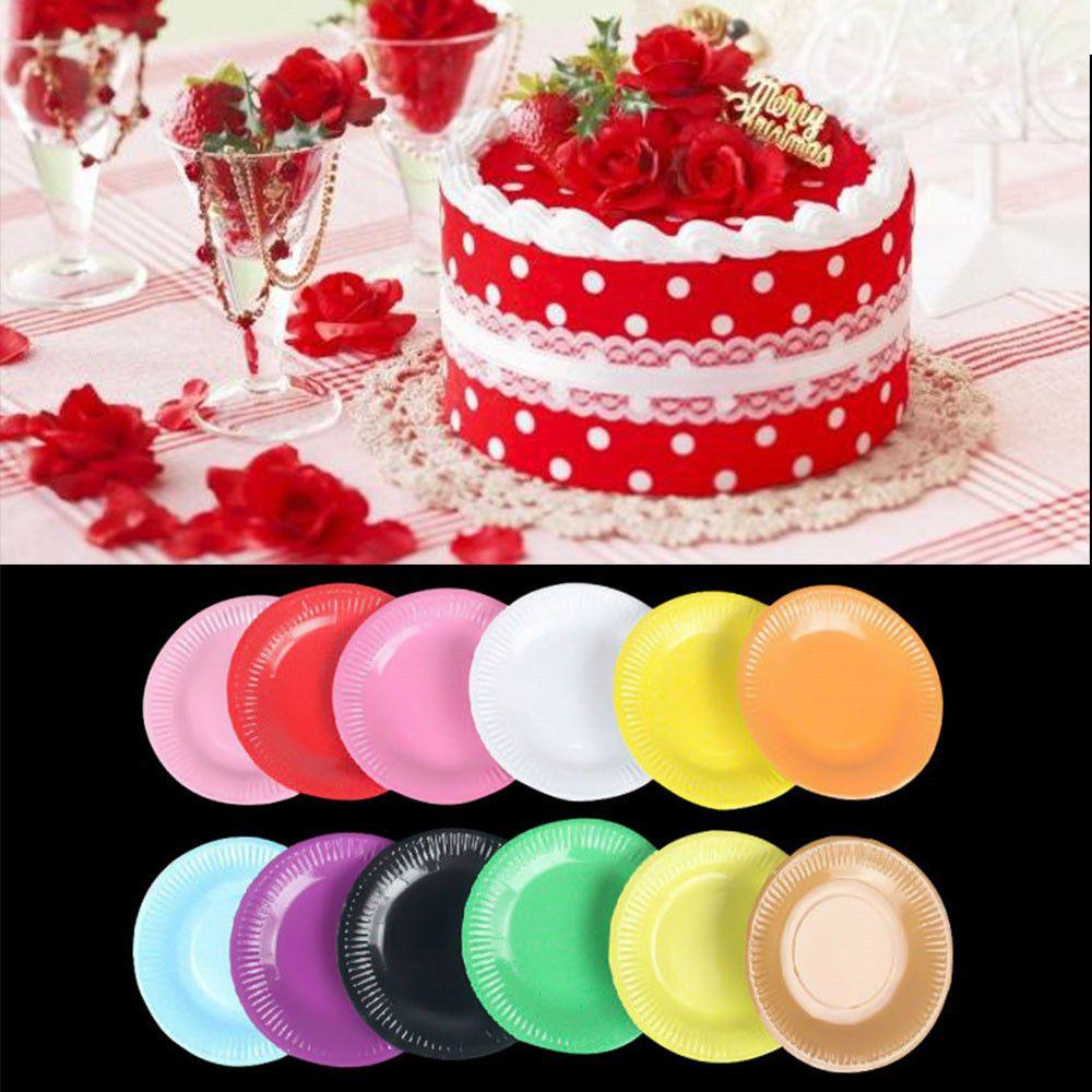 R-flower 20Pcs/Pack Piring Kertas Bulat 7 &quot;DIY Dekorasi Party Supply Peralatan Makan Sekali Pakai