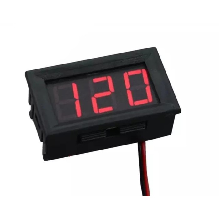 [DSP-9033] MINI DC VOLTMETER DENGAN FRAME 0.56&quot; 5-120V DC 2 KABEL MERAH