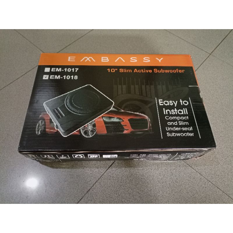 Subwoofer kolong 10 inch Premium subwoofer Aktif Embassy 10 inch 1017 New