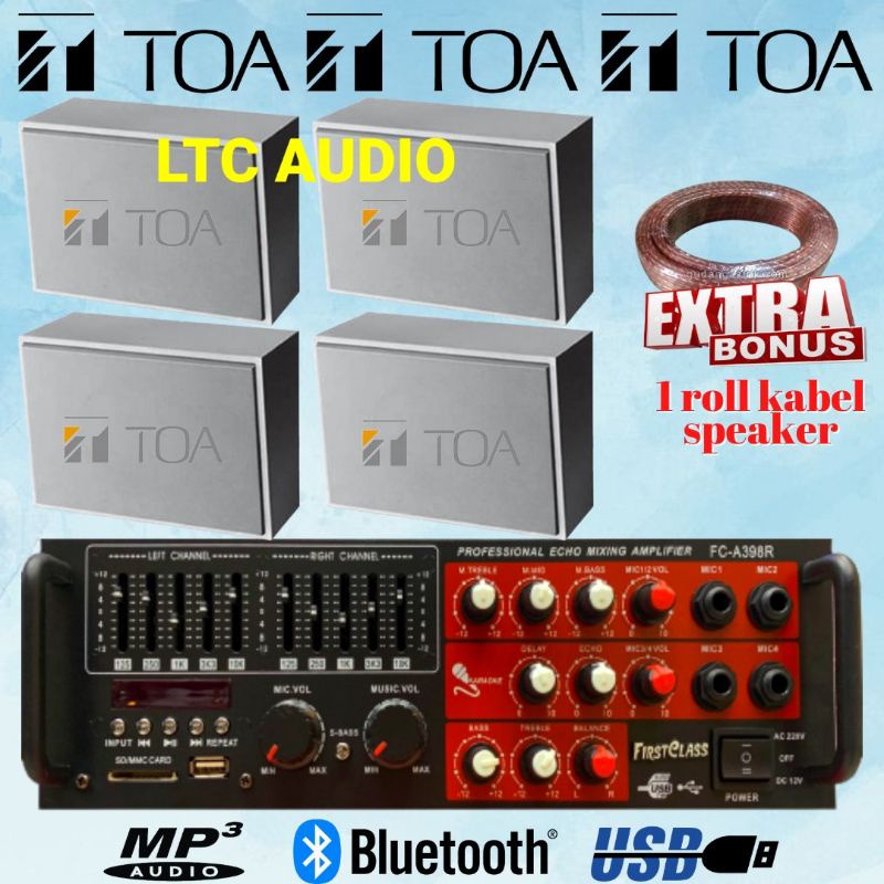 PAKET SOUND SPEAKER TOA INDOOR UNTUK CAFE / RESTO 4 UNIT SPEAKER