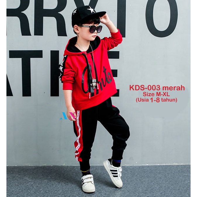 AA1 - Hoodie Fleece Anak unisex Cowo Cewe KDS-003