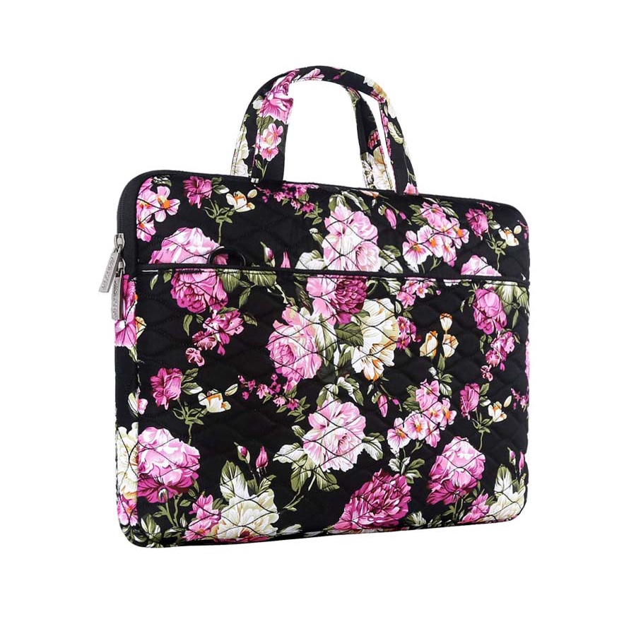 Tas Laptop Selempang Mosiso Peony Floral Shoulder Strap 13 14 inch