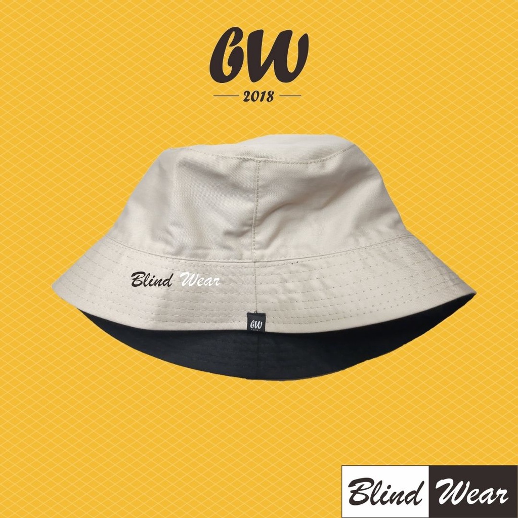 Topi Bucket Polos Bolak Balik Pria Wanita