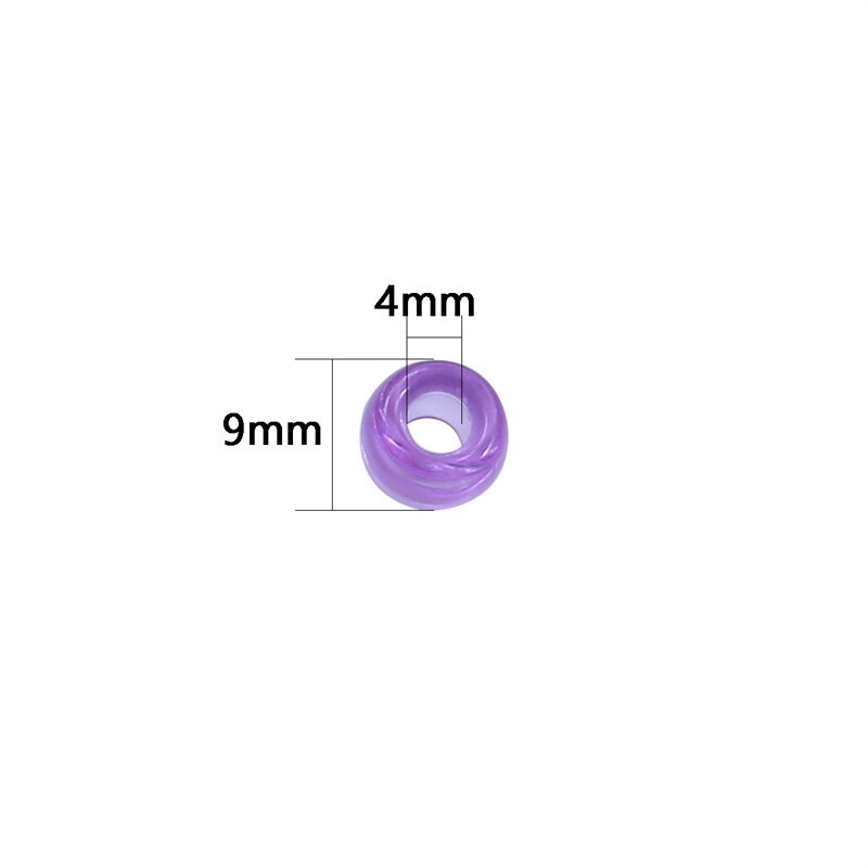 100Pcs 9mmx6mm  Round Big Hole Transparent Plastic Beads Spacer Loose Beads for Jewelry Making DIY Handmade Bracelet Accessories