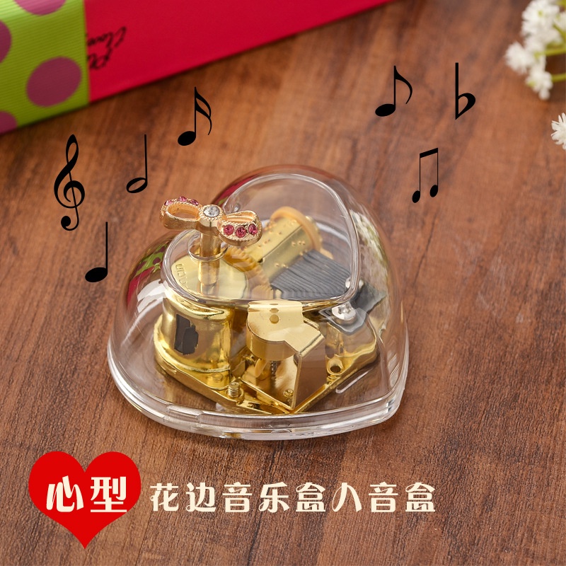 Love Kotak Music Box Heart Hati Otomatis Bunyi Nyala Unik Hadiah Ulang Tahun Kado Ultah