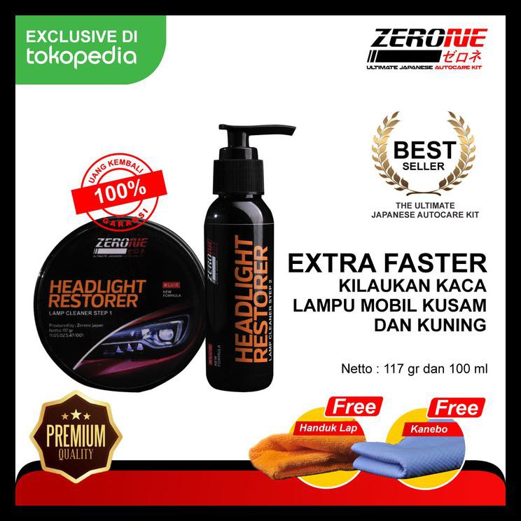 DISKON ZERONE HEADLIGHT RESTORER ( PENGKILAP LAMPU MOBIL ) 