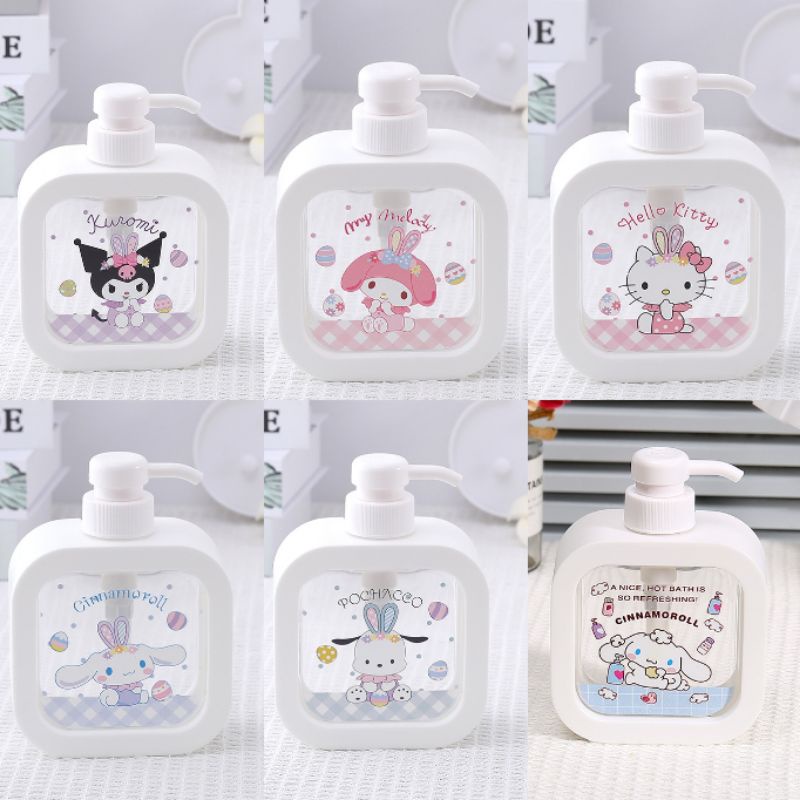 Botol sabun pump travel set kuromi my melody little twin star hello kitty cinnamoroll batzmaru pompompurin stitch snoopy