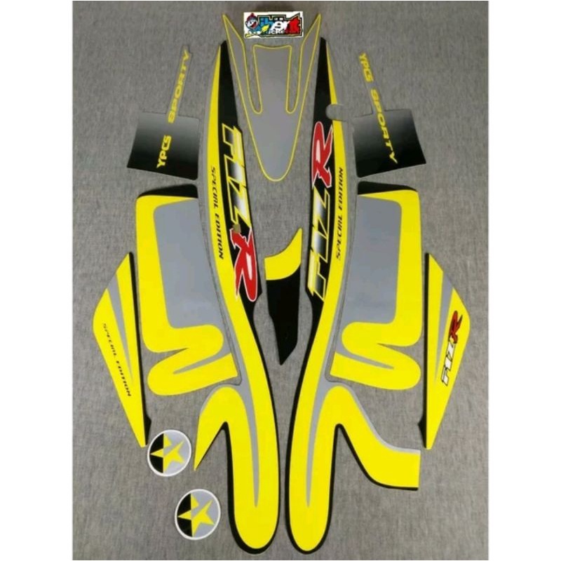 Stiker Striping Yamaha Fizr Fisr Caltex Kuning hitam