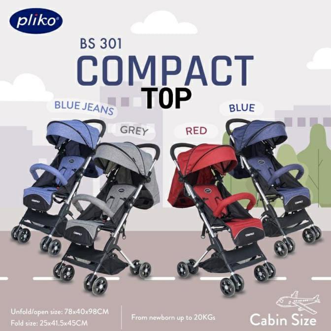 Pliko Stroller Compact Aluminium B/SPk-301 - Kereta Dorong