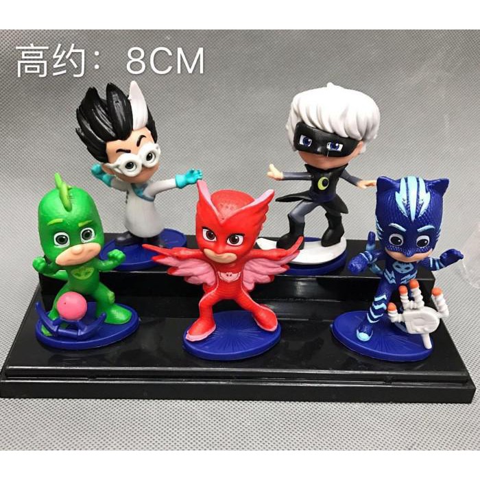 Hobby Toys | Figure Mainan Pajangan Pj Mask Besar Set 3 Lampu Catboy Owlette Gekko - Set 5