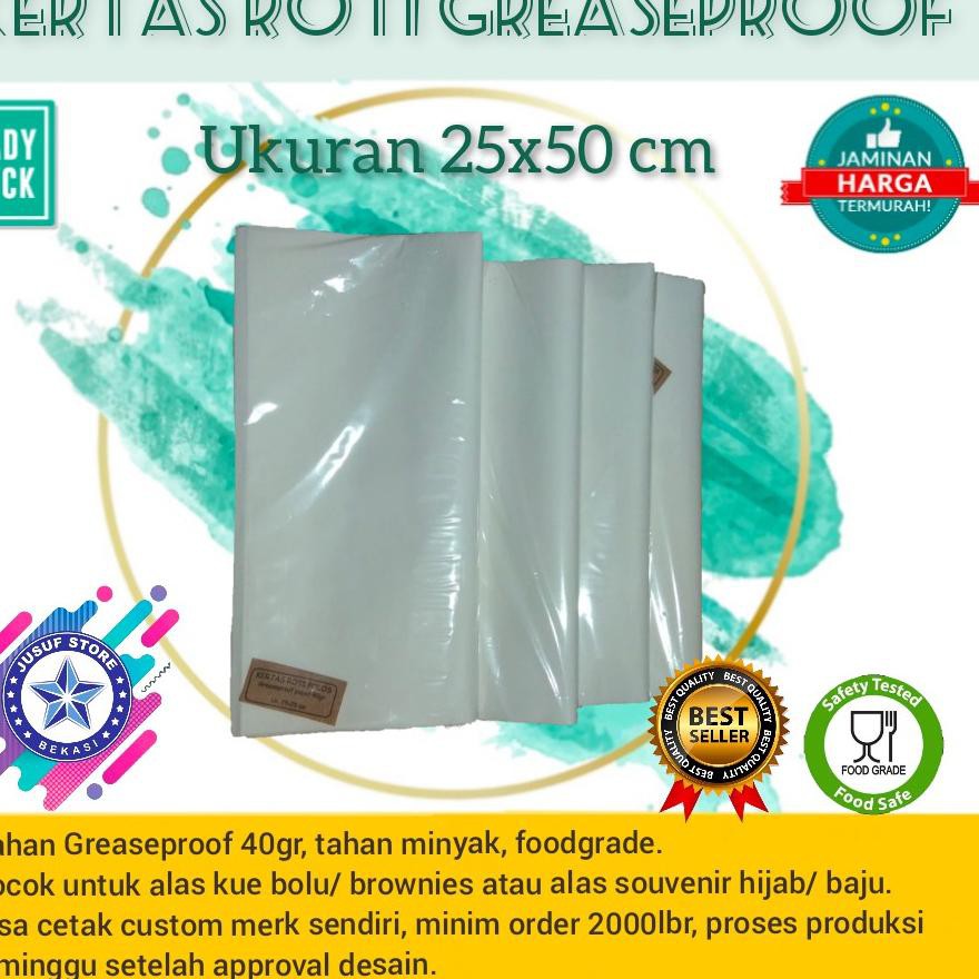

Readystock RCPHJ Kertas Roti Greaseproof Paper/ Kertas Burger/ Roti John uk.25x50 34 Kirim Langsung