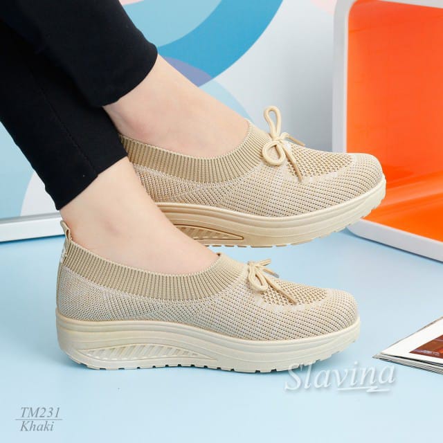 Slavina Lovia Wedges & Sponge Insole Flyknit Series #TM231