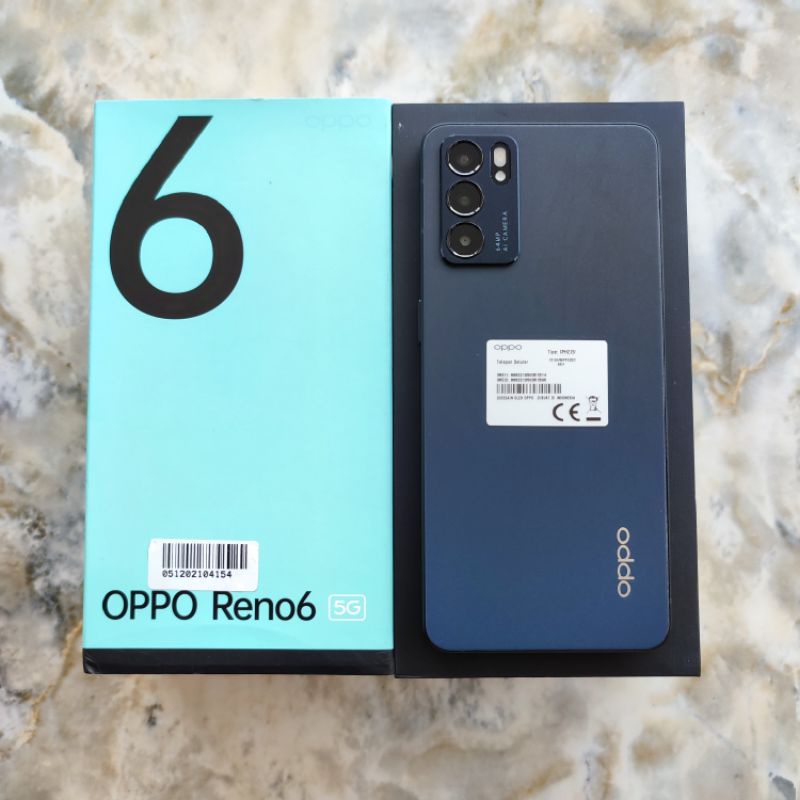 Oppo Reno 6 5G 8/128 ram 8 internal 128 Gb seken mulus