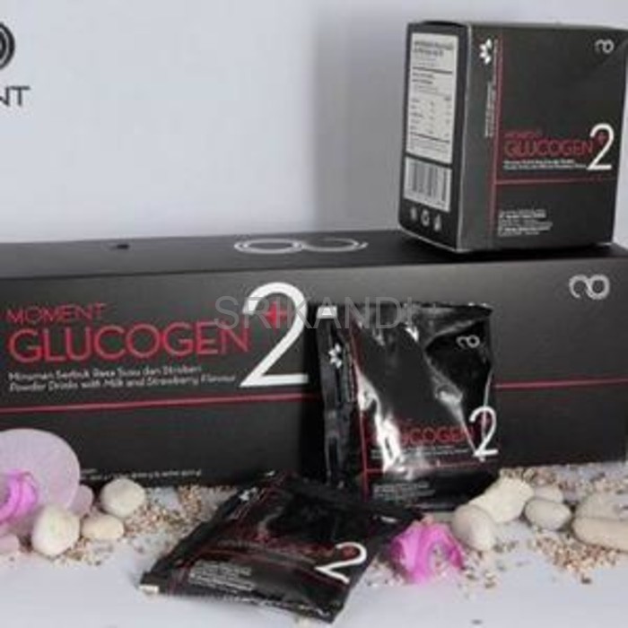 SPESIAL Kemasan baru GLUCOGEN 2 MOMENT STRAWBERY pink persacset TERMURAH