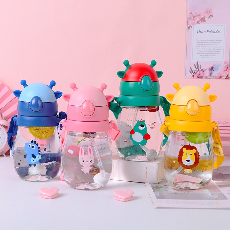 Botol Minum Anak 380ml Botol Sedotan Motif Animal