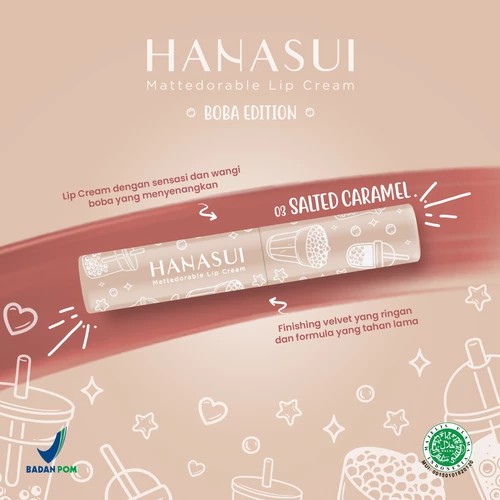 HANASUI MATTEDORABLE LIPCREAM BOBA EDITION