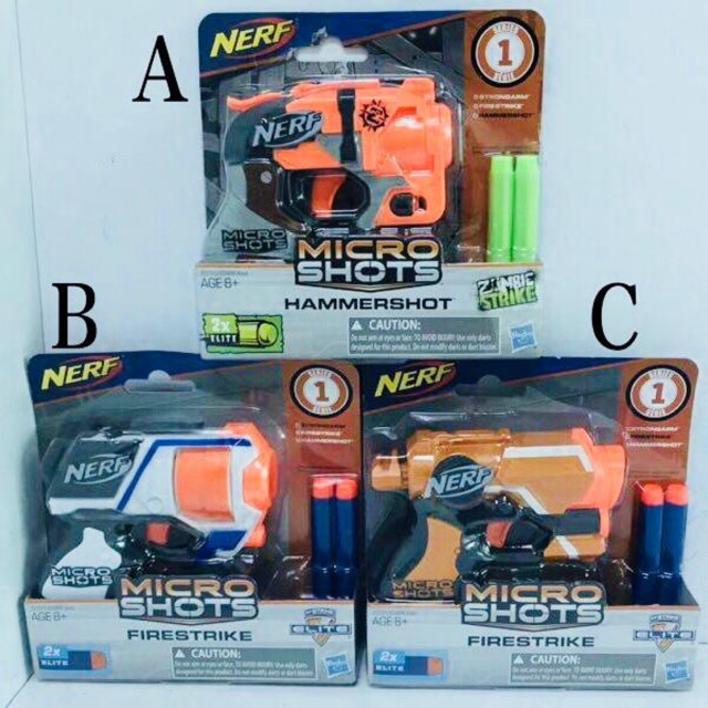 Mainan Anak pistol Nerf MICRO SHOTS HASBRO GUN Firestrike Hammershot