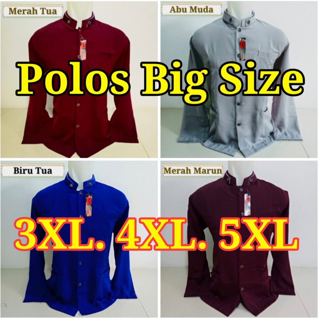 JASKO BIG SIZE POLOS JAS KOKO / Jasko Super Jumbo Baju Koko Pria Busana Muslim Atasan Modern