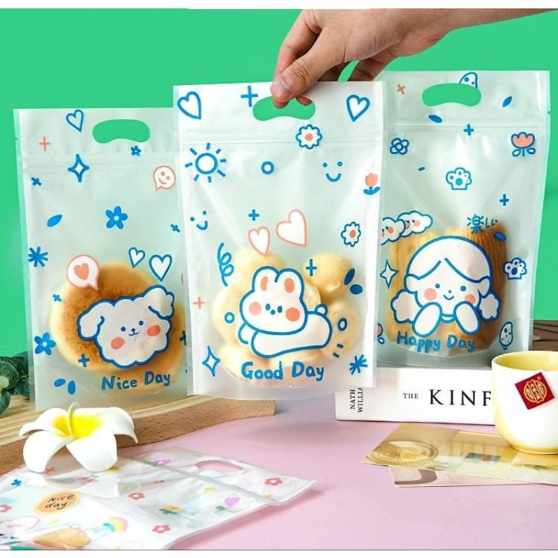 1pc ZIPLOCK BAG COOKIES PERMEN JELLY WHITE RABBIT MIX CUTE GILRS zp35