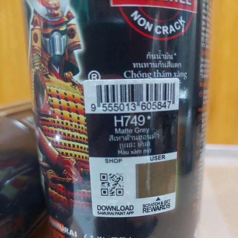 Pilok Pilox Cat Samurai Matte Grey H749 749 Abu abu Doff Abu Doff Dop 400ml Cat Semprot Samurai Paint Kurobushi Aerosol