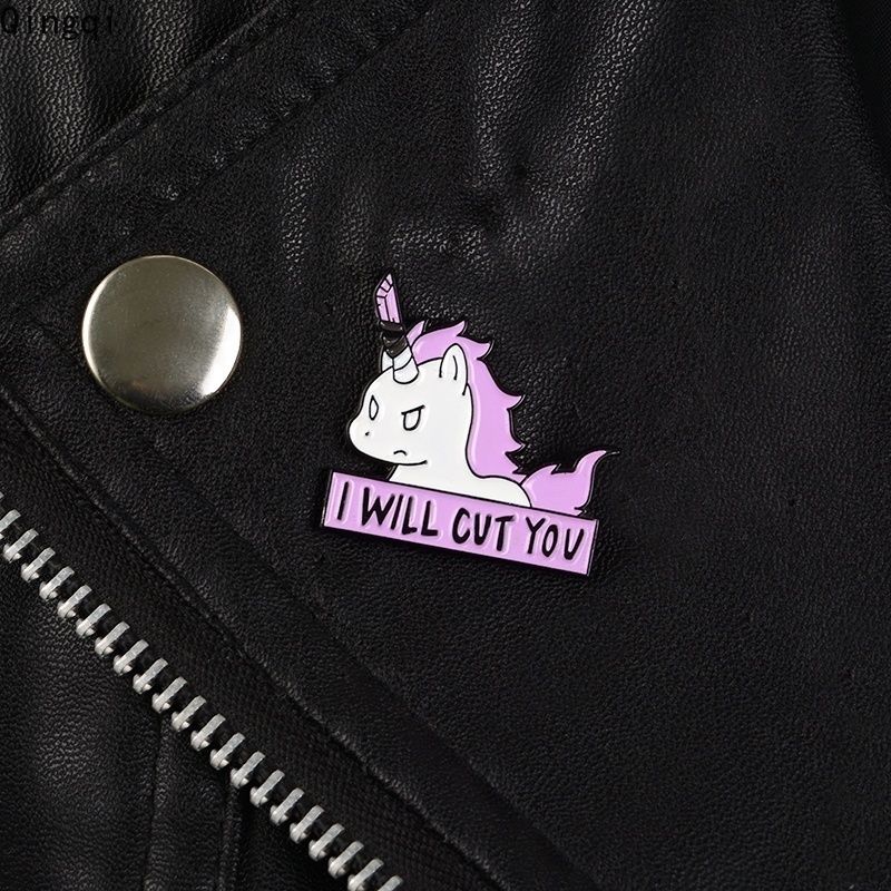 Bros Pin Enamel Bentuk Kartun Unicorn Lucu Untuk Anak