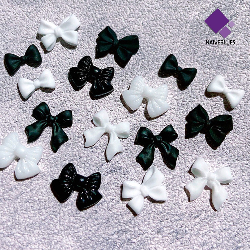 Naiveblue 50Pcs / Set Ornamen Pita Mini 3D Untuk Dekorasi Nail Art Wanita