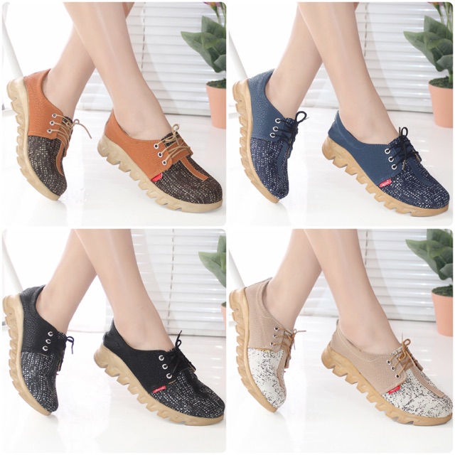 Sepatu Wanita Sneakers Tali Docmart Murah Casual Shoes Cewek Kulit