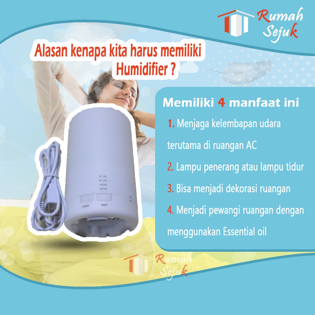 RS - Air Humidifier Diffuser Aromaterapi Alat Pengharum Ruangan Difuser Disfuser Unik Lucu RS-H12