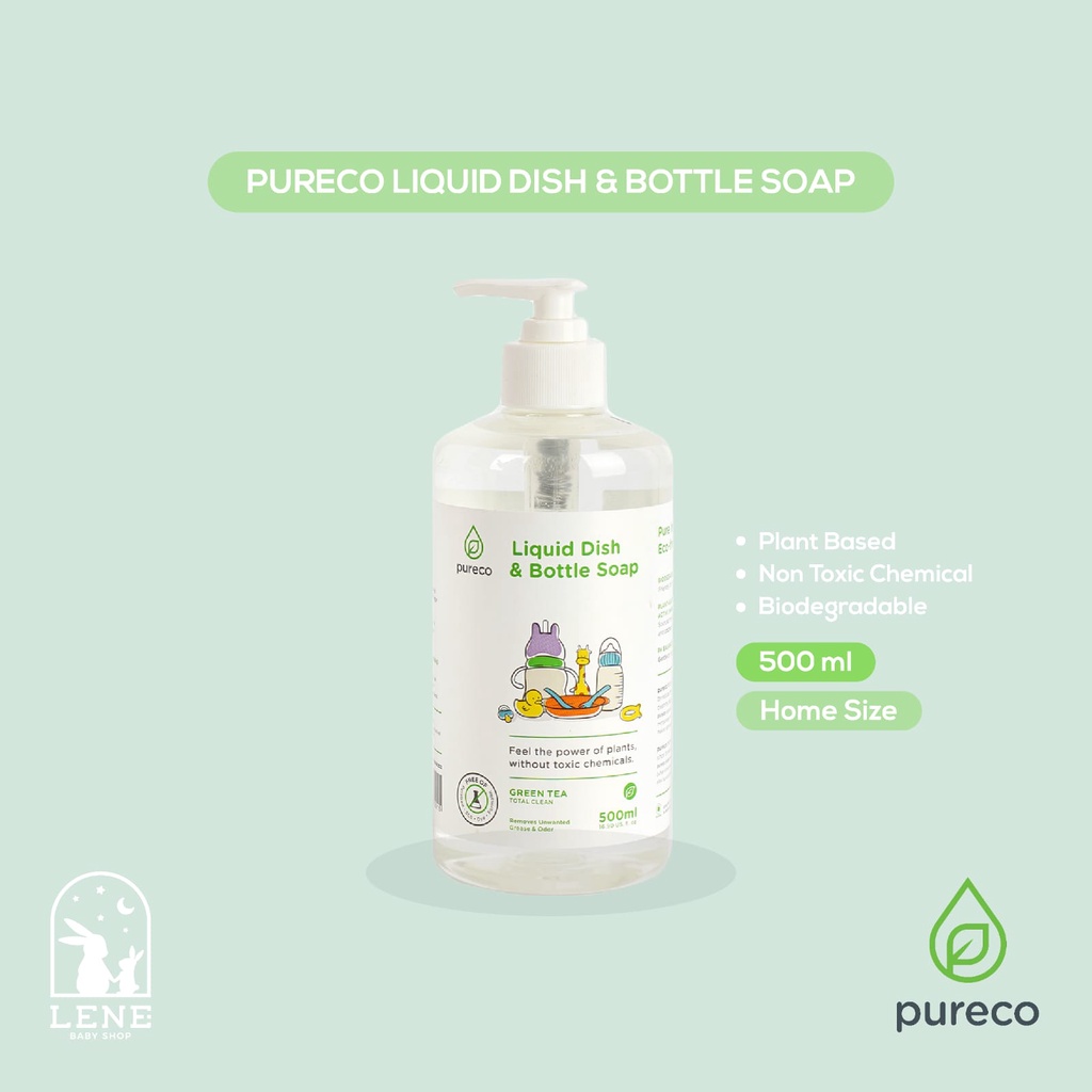 Pureco Liquid Dish and Bottle Soap Green Tea Home Size 500ml