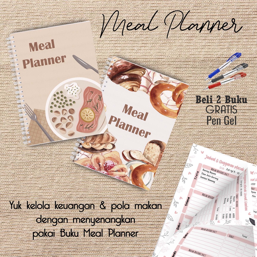 

Laris Meal Planner / Jadwal Menu Hemat Harian Beli 2 Buku Gratis Pen Gel Kode MP05
