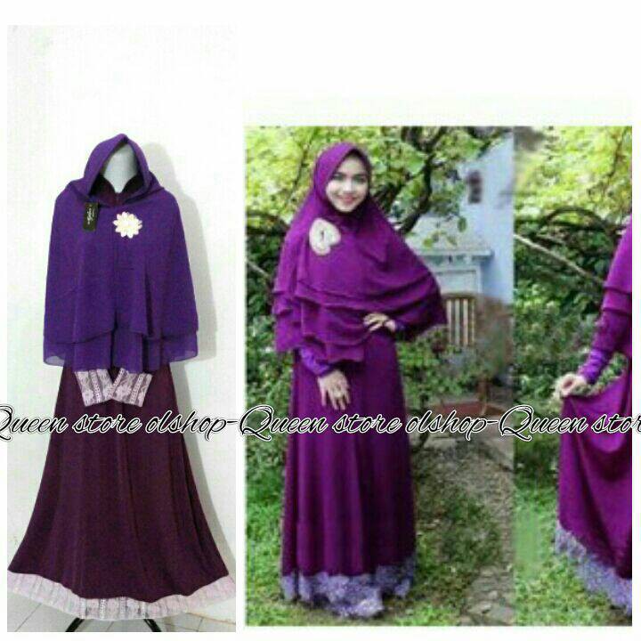 GAMIS SYARI POLOS NAZWA MAXI DRESS MUSLIM MURAH