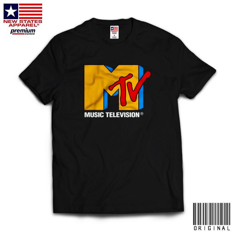 Kaos MTV Music Television | Kaos 90an / Original New States Apparel Premium Cotton 24s Black