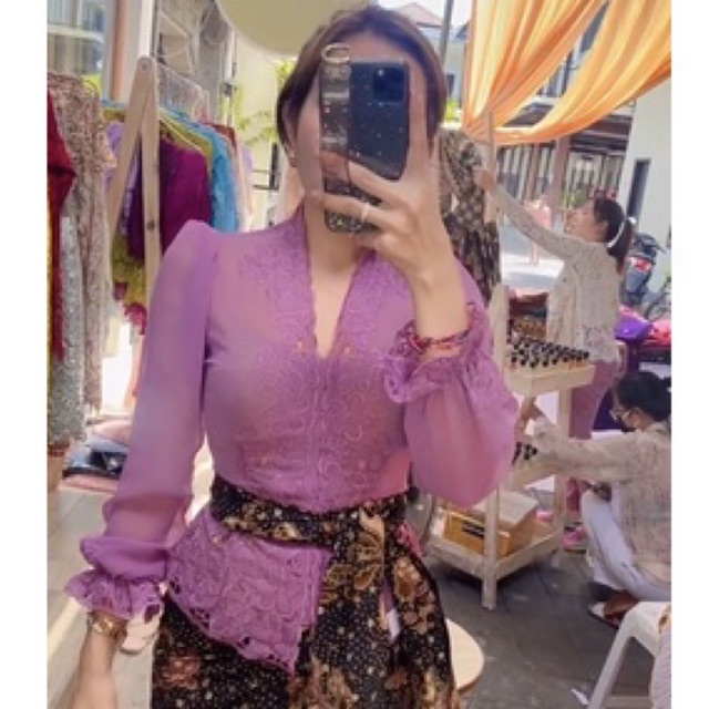 Kebaya Kartini Bordir Premium Lengan Puffy | Kebaya Jadi Bordir Bali