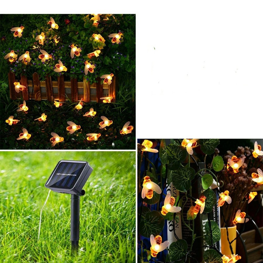 Lampu Hias Dekorasi Lebah Bee 50 LED with Solar Panel - BE306