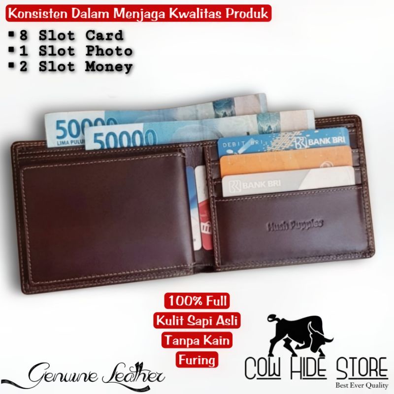 Dompet Pria Kulit Asli Bifold Emboss Hush Puppies - 9 Slot-5