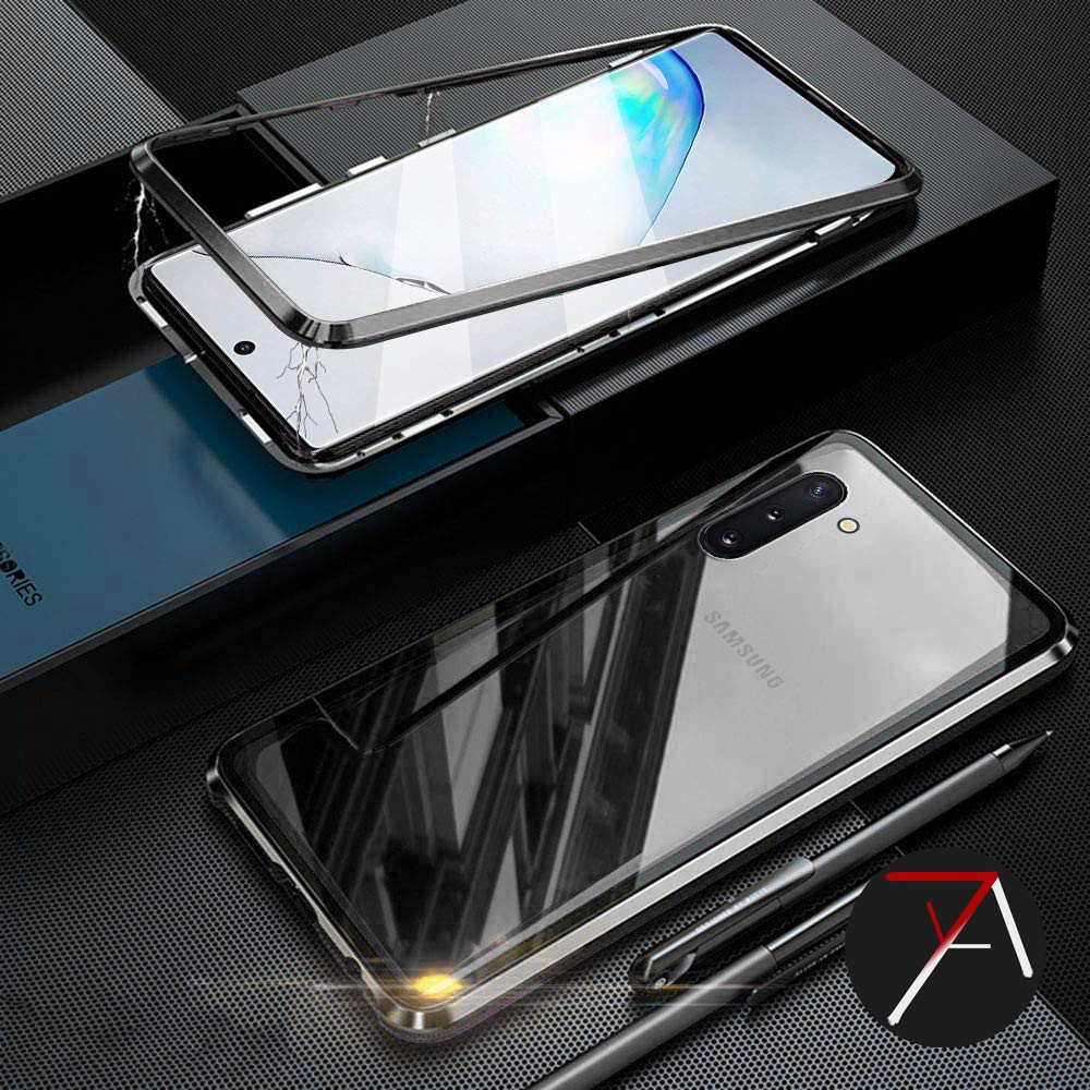 Samsung Galaxy Note10 Note 10 Luxury Magnetic Case Metal Glass Back Cover Casing 2 in 1