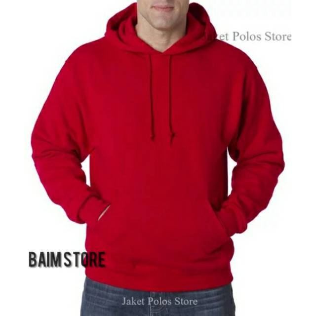 swaeter hoodie polos merah