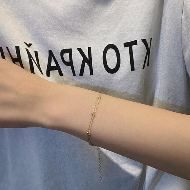 Ls Gelang Kaki Lapis Emas 18k Gaya Bangkok Untuk Wanita