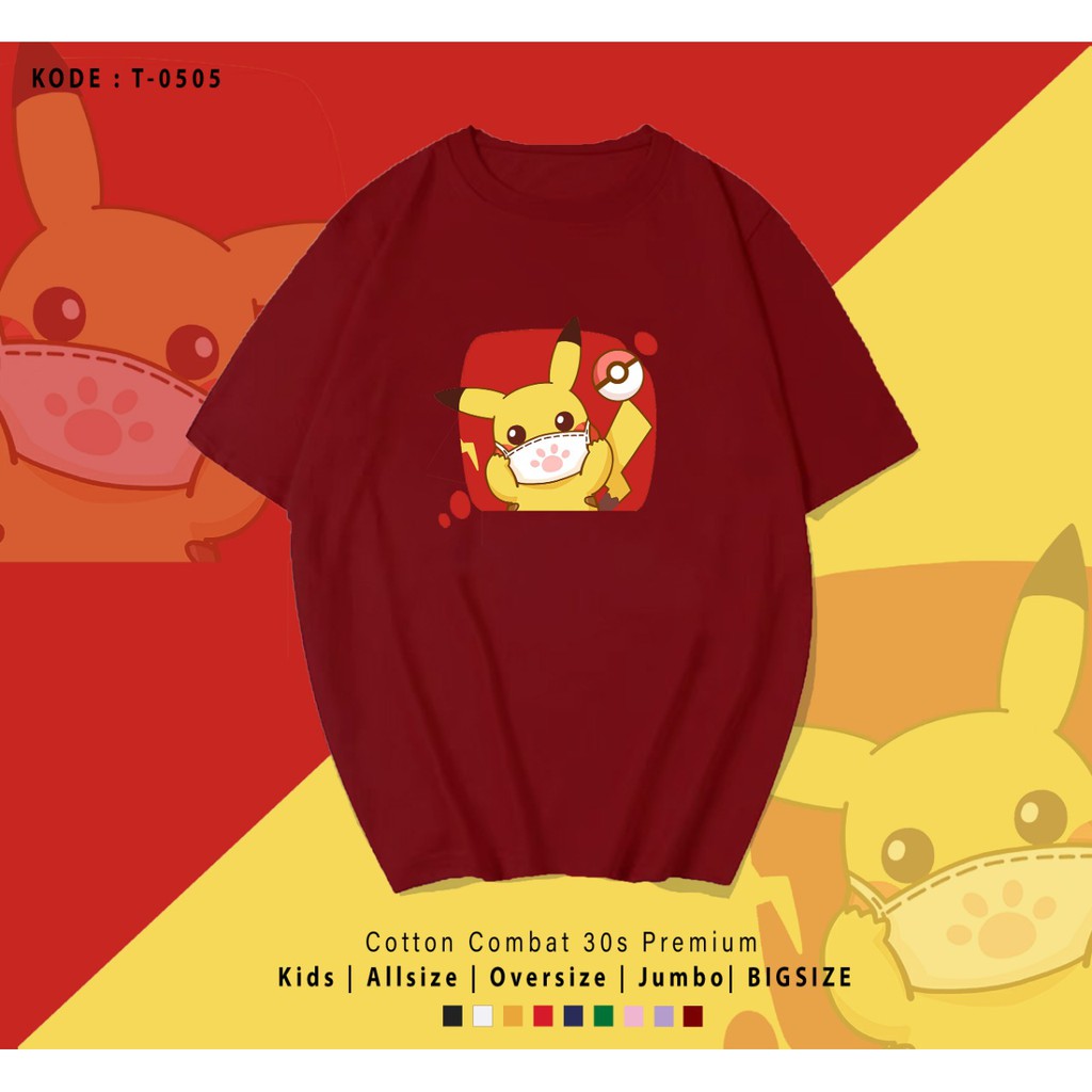 T-SHIRT EDITION PIKA UNISEX / TERMURAH BAJU KAOS KATUN LENGAN PENDEK / TUMBLR TEE / TERMURAH